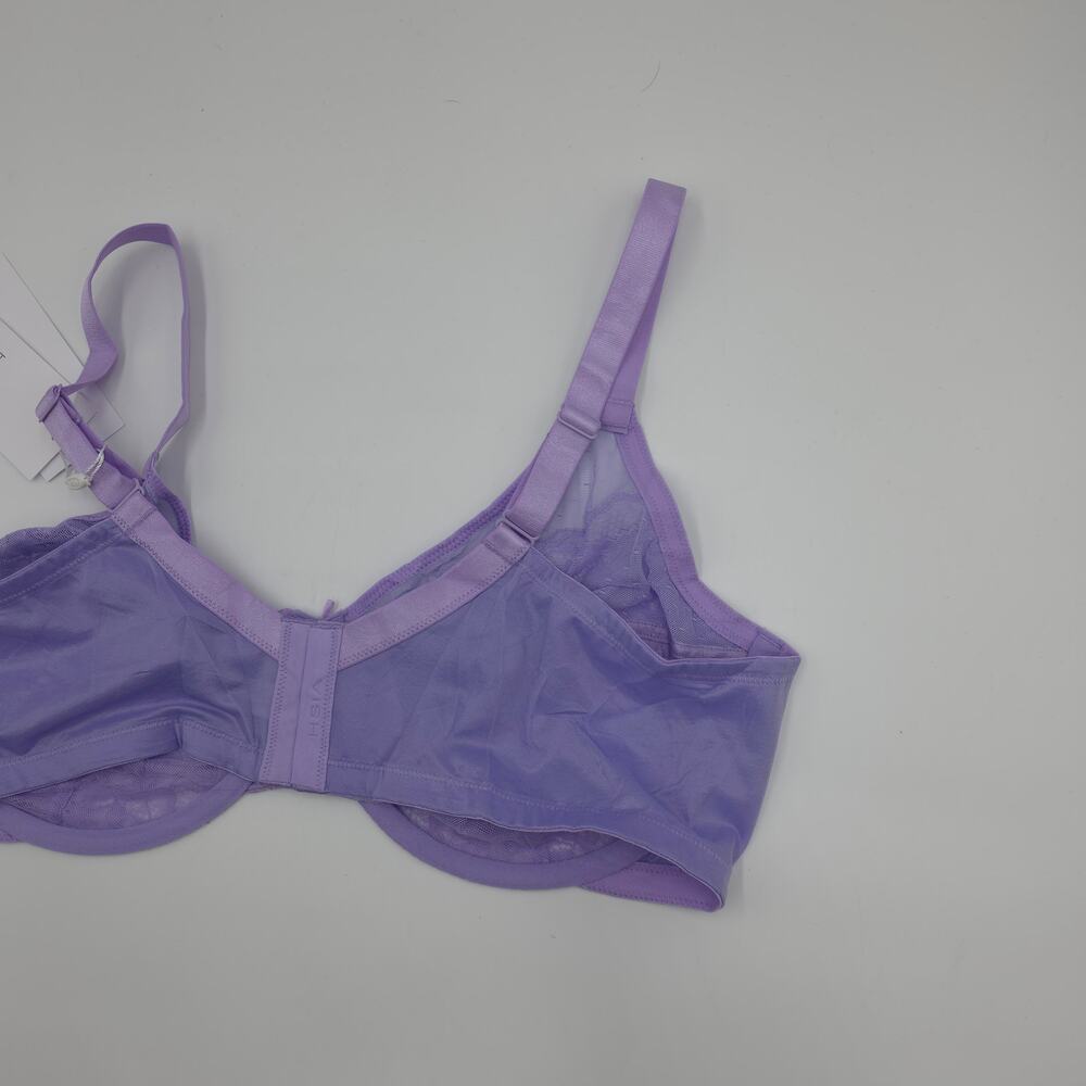 HSIA Bundle of Two Enchante Unlined Lace Underwire Bra Purple Balsam Blue 36G - Picture 8 of 10